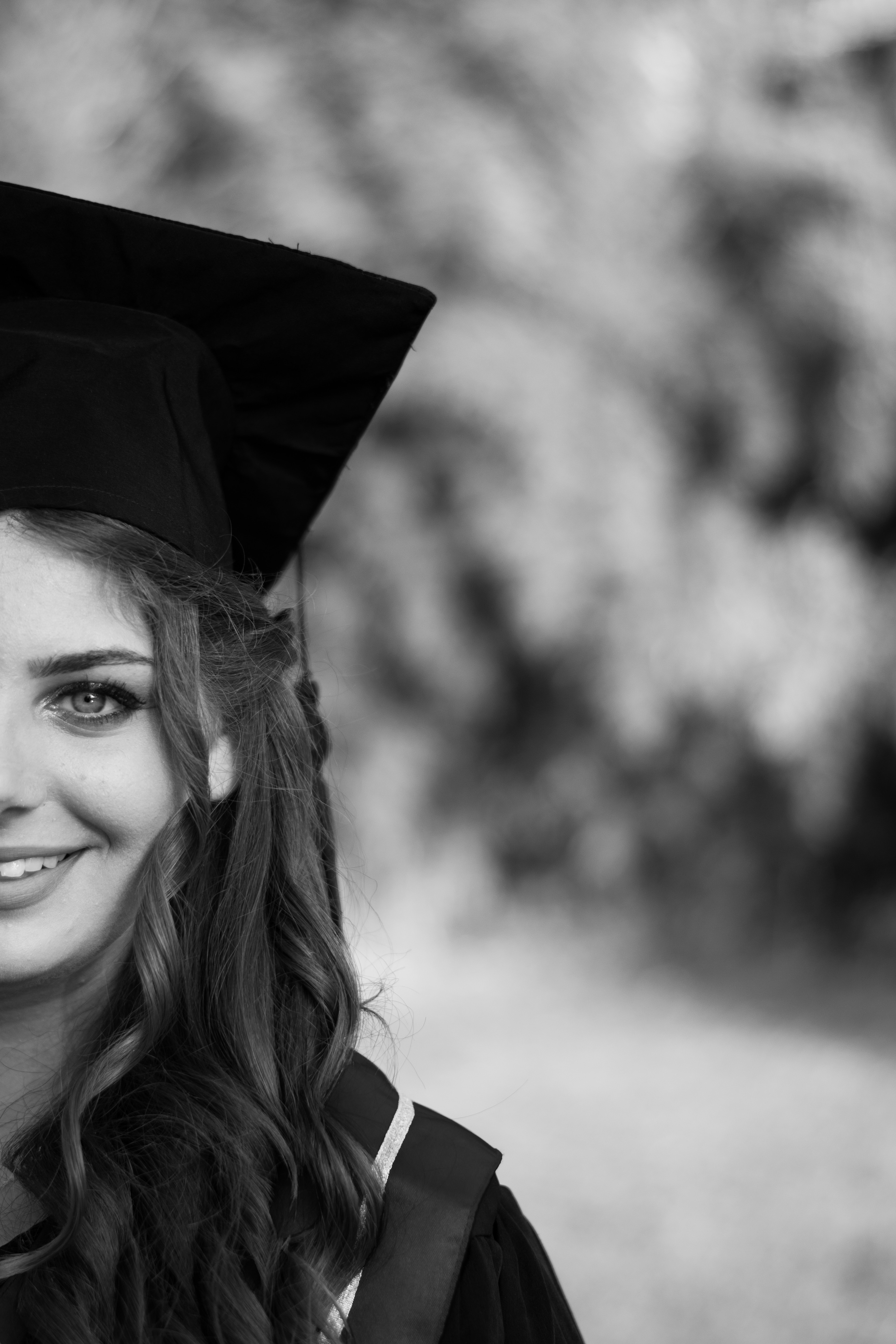 black and white photo of girl